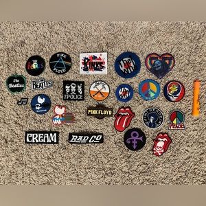 Lot of 20+ iconic classic rock musician + band patches